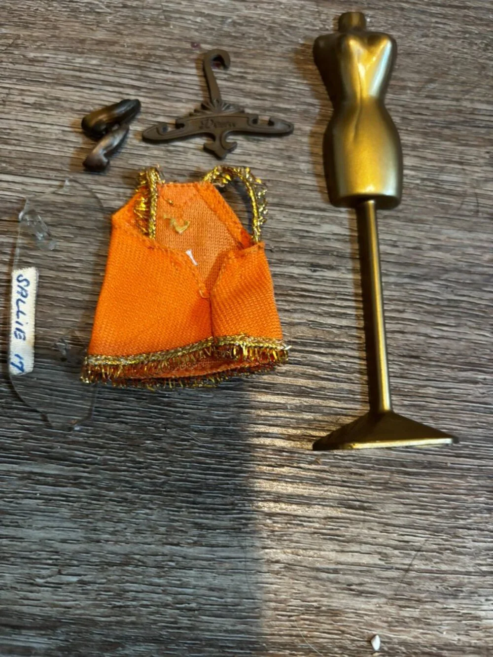 Topper Dawn doll clothes Dale original orange gold mini